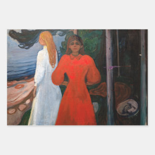 Edvard Munch - Rood en Wit Inpakpapier Vel