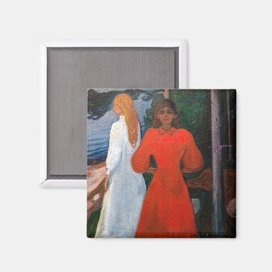 Edvard Munch - Rood en Wit Magneet (Voorkant / Achterkant)