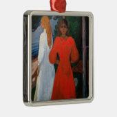 Edvard Munch - Rood en Wit Metalen Ornament (Rechts)