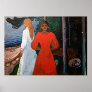 Edvard Munch - Rood en Wit Poster