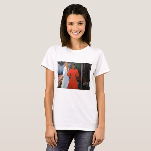 Edvard Munch - Rood en Wit T-shirt (Voorkant volledig)