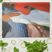 Edvard Munch - Rood en Wit Theedoek (Gevouwen)