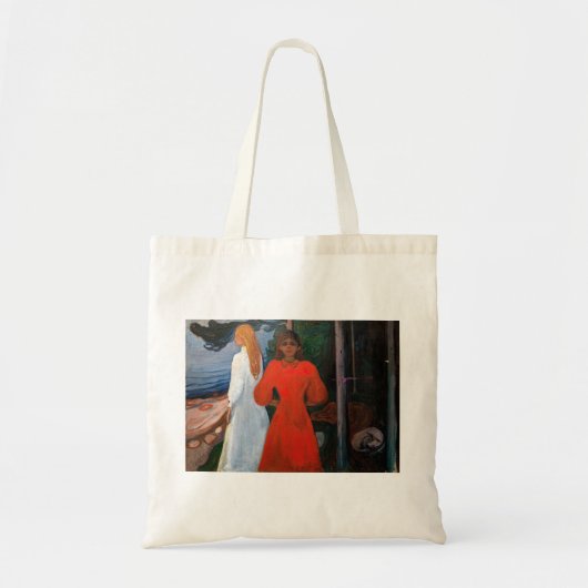 Edvard Munch - Rood en Wit Tote Bag (Voorkant)