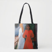 Edvard Munch - Rood en Wit Tote Bag (Voorkant)