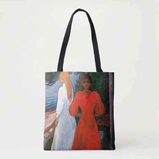 Edvard Munch - Rood en Wit Tote Bag (Voorkant)