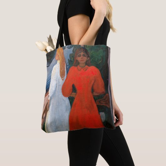 Edvard Munch - Rood en Wit Tote Bag (Dichtbij)