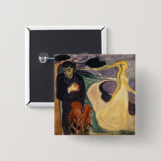 Edvard Munch - Scheiding Vierkante Button 5,1 Cm (Voorkant /achterkant)