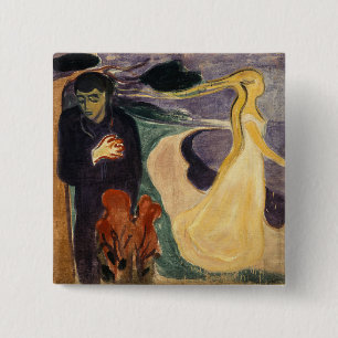 Edvard Munch - Scheiding Vierkante Button 5,1 Cm