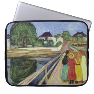 Edvard Munch Schilderen Meisjes op de Brug (c 1902 Laptop Sleeve