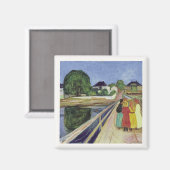 Edvard Munch Schilderen Meisjes op de Brug (c 1902 Magneet (Voorkant / Achterkant)