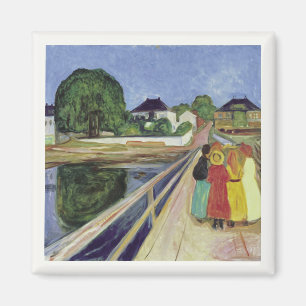 Edvard Munch Schilderen Meisjes op de Brug (c 1902 Magneet