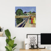 Edvard Munch Schilderen Meisjes op de Brug (c 1902 Poster (Thuiskantoor)