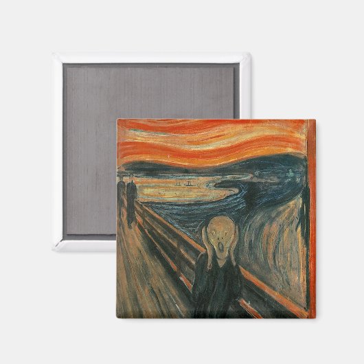 Edvard Munch Schilderij De Schreeuw (Skrik) 1893 Magneet (Voorkant / Achterkant)