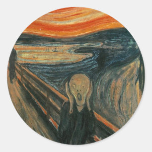 Edvard Munch Schilderij De Schreeuw (Skrik) 1893 Ronde Sticker