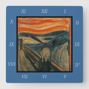 Edvard Munch Schilderij De Schreeuw (Skrik) 1893 Vierkante Klok