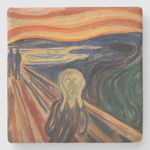 Edvard Munch schilderij De Schreeuw (Skrik) 1910 Stenen Onderzetter