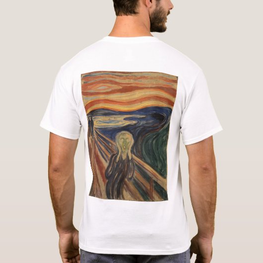 Edvard Munch schilderij De Schreeuw (Skrik) 1910 T-shirt (Achterkant)