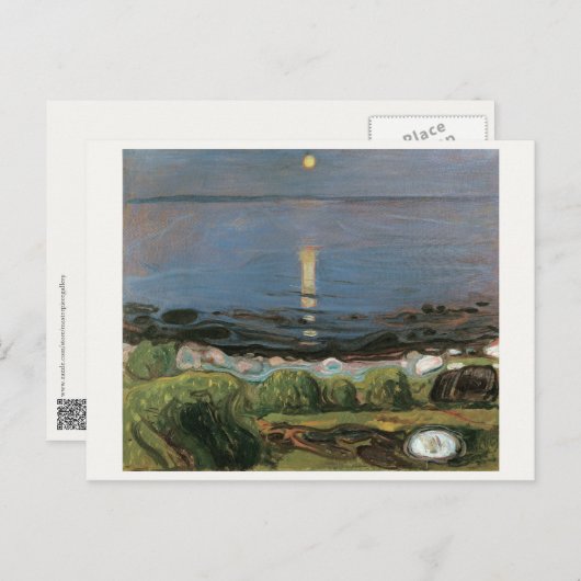 Edvard Munch Schilderij, Zomernacht aan het strand Briefkaart (Voorkant / Achterkant)