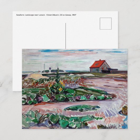 Edvard Munch - Seashore. Landschap bij Lubeck Briefkaart (Voorkant / Achterkant)