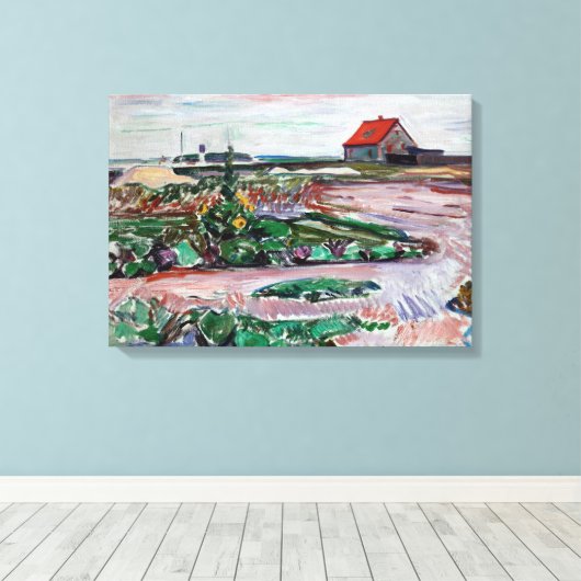 Edvard Munch - Seashore. Landschap bij Lubeck Canvas Afdruk (Insitu (Houten vloer))
