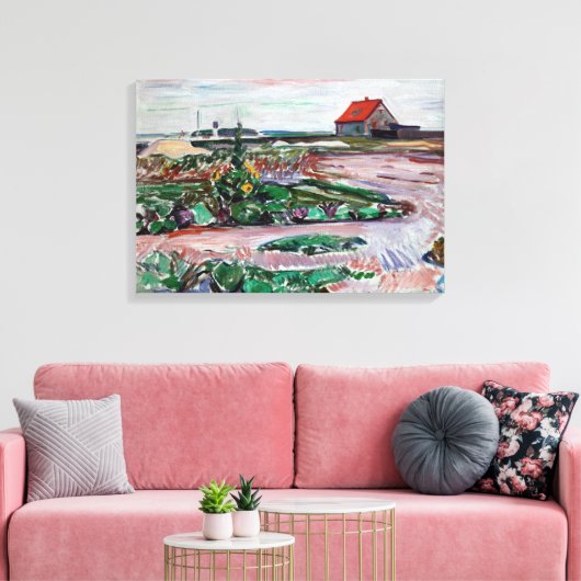 Edvard Munch - Seashore. Landschap bij Lubeck Canvas Afdruk (Insitu (Woonkamer))