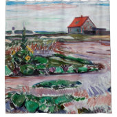 Edvard Munch - Seashore. Landschap bij Lubeck Douchegordijn (Voorkant)