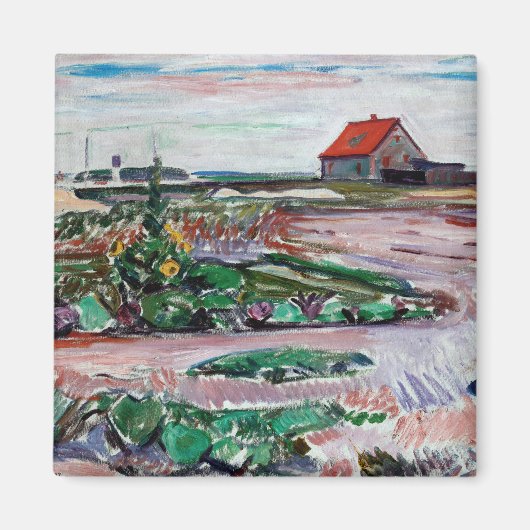 Edvard Munch - Seashore. Landschap bij Lubeck Magneet (Voorkant)