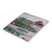 Edvard Munch - Seashore. Landschap bij Lubeck Tegeltje (Zijkant)