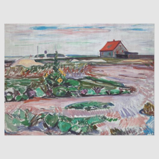 Edvard Munch - Seashore. Landschap bij Lubeck Tissuepapier (Voorkant)