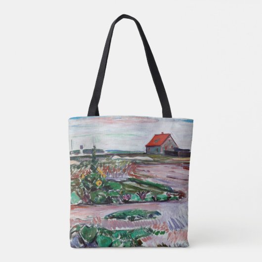Edvard Munch - Seashore. Landschap bij Lubeck Tote Bag (Achterkant)