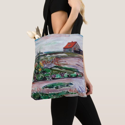 Edvard Munch - Seashore. Landschap bij Lubeck Tote Bag (Dichtbij)