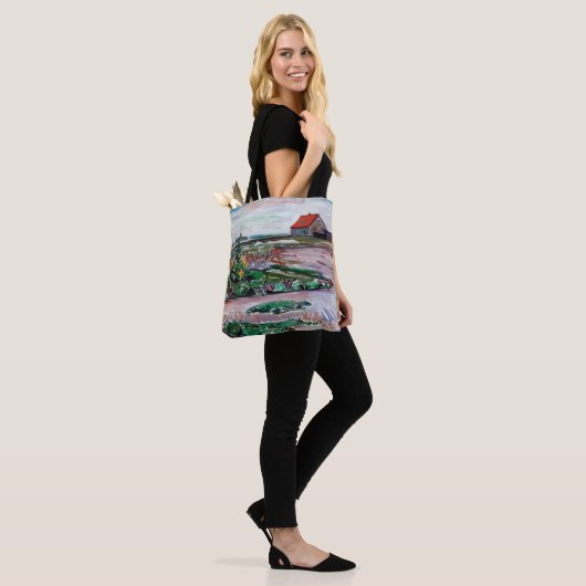 Edvard Munch - Seashore. Landschap bij Lubeck Tote Bag (Op model)