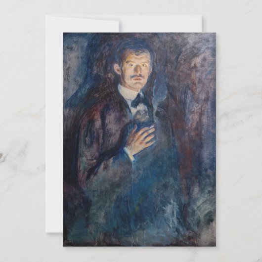 Edvard Munch - Self-Portret met Sigarette Bedankkaart (Voorkant)