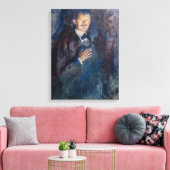 Edvard Munch - Self-Portret met Sigarette Canvas Afdruk (Insitu (Woonkamer))
