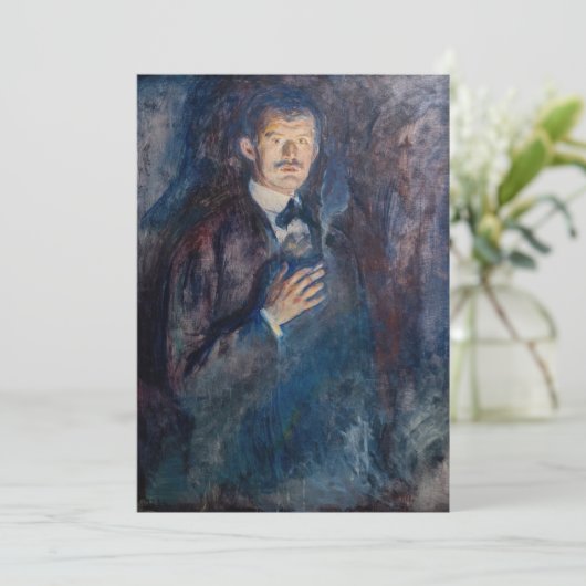 Edvard Munch - Self-Portret met Sigarette Kaart (Staand voorkant)