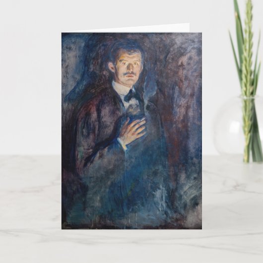 Edvard Munch - Self-Portret met Sigarette Kaart (Voorkant)