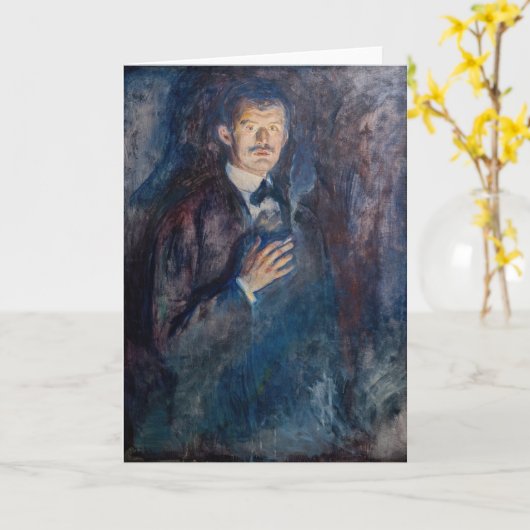 Edvard Munch - Self-Portret met Sigarette Kaart (Gele Bloem)
