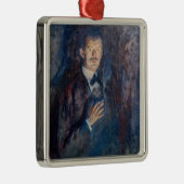 Edvard Munch - Self-Portret met Sigarette Metalen Ornament (Rechts)