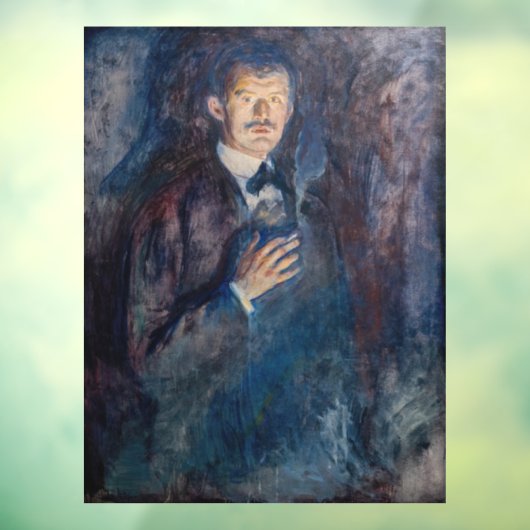 Edvard Munch - Self-Portret met Sigarette Raamsticker (Vel 3)