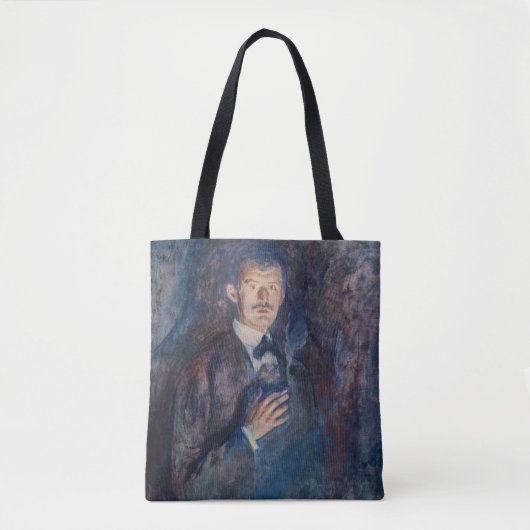 Edvard Munch - Self-Portret met Sigarette Tote Bag (Voorkant)