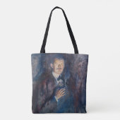 Edvard Munch - Self-Portret met Sigarette Tote Bag (Achterkant)