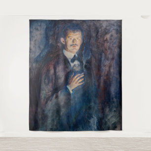 Edvard Munch - Self-Portret met Sigarette Wandkleed