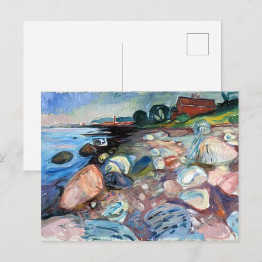 Edvard Munch Shore met Red House Briefkaart (Voorkant / Achterkant)
