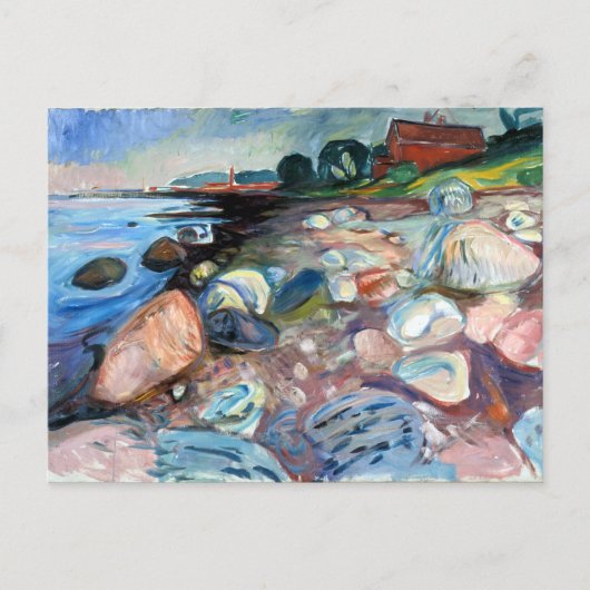 Edvard Munch Shore met Red House Briefkaart (Voorkant)