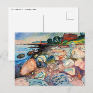 Edvard Munch - Shore met Red House Briefkaart