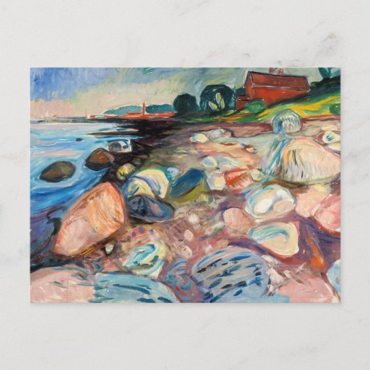 Edvard Munch - Shore met Red House Briefkaart (Voorkant)