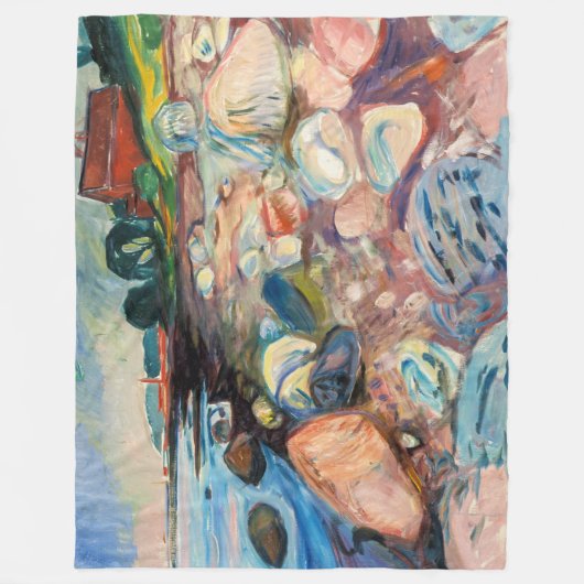 Edvard Munch - Shore met Red House Fleece Deken (Voorkant)