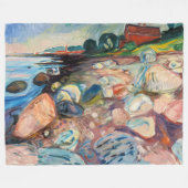 Edvard Munch - Shore met Red House Fleece Deken (Voorkant (Horizontaal))