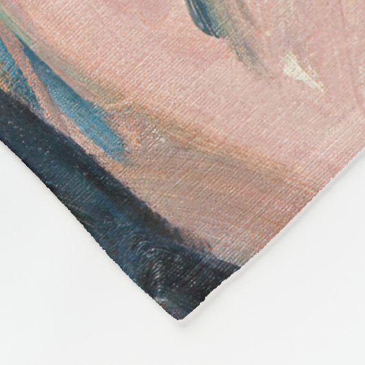 Edvard Munch - Shore met Red House Fleece Deken (Hoek)