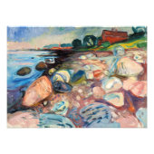 Edvard Munch - Shore met Red House Foto Afdruk (Voorkant)